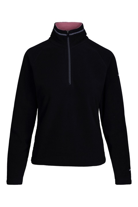 Trespass, Bluza de trening din fleece cu fenta cu fermoar scurt Skylar, Negru/Roz deschis