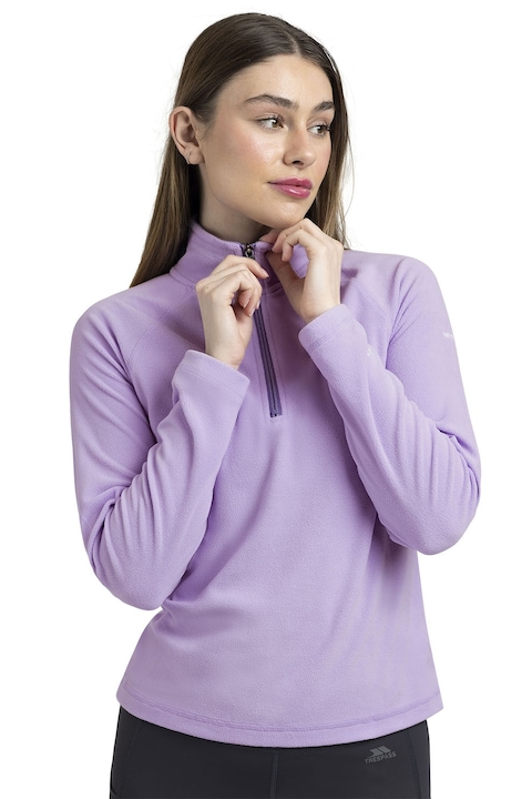 Trespass, Bluza de trening din fleece cu fenta cu fermoar scurt Skylar, Violet deschis