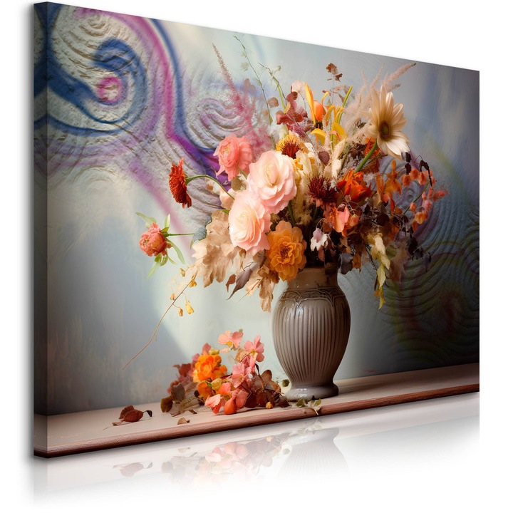 Tablou Muralo Flori Uscate In Vas Exclusivist Decoratiune 120 cm x 80 cm Stil ModernTablou Muralo