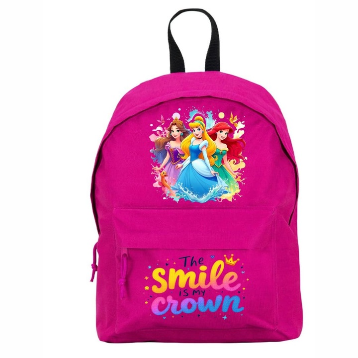 Ghiozdan pentru scoala, Printese, 38×28 cm, Roz, GS054