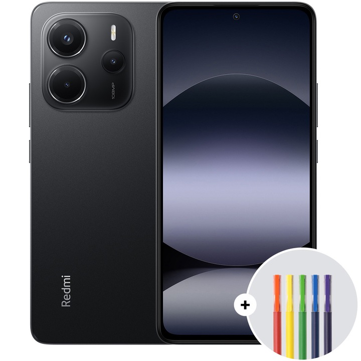 Смартфон Xiaomi Redmi Note 14, 8GB RAM, 256GB ROM, Midnight Black + писалка Xiaomi с голям капацитет