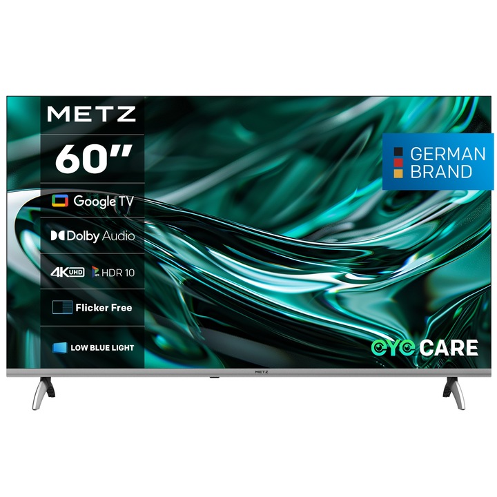 Телевизор METZ LED 60MUE7000Z, 60" (152 см), Smart Google TV, 4K Ultra HD, Клас E (Модел 2025)