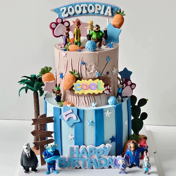 12 броя топери за торта Zootopia, аксесоар за торта