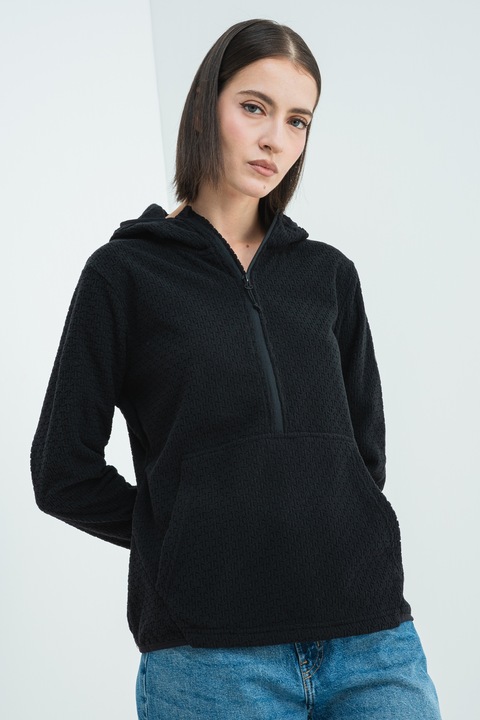 Trespass, Hanorac din fleece cu fermoar scurt Metraya, Negru