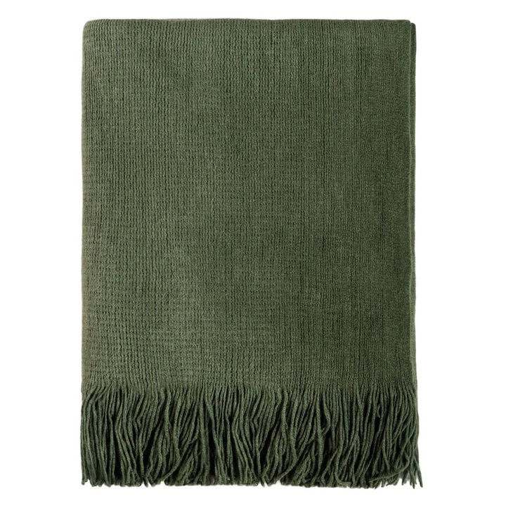 FINNS puha zöld ombre takaró rojtokkal 130x170cm