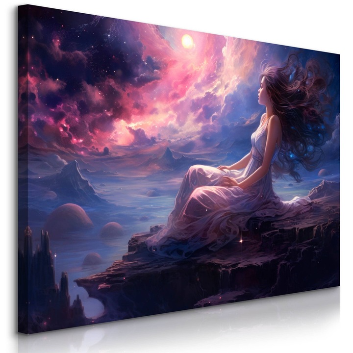 Tablou Muralo Femeie Abstracta Taram de Poveste 90 cm x 60 cm Decoratiune Pentru Dormitor