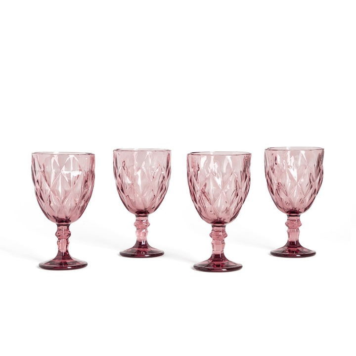 Комплект чаши за розе вино LUNO, 4 бр., 340 мл, HOMLA