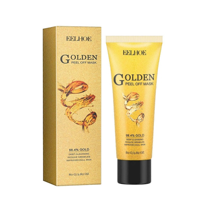 Masca exfolianta pentru fata Gold Tear, 80g, curatare pori, reducere riduri, 5.5x16.2cm