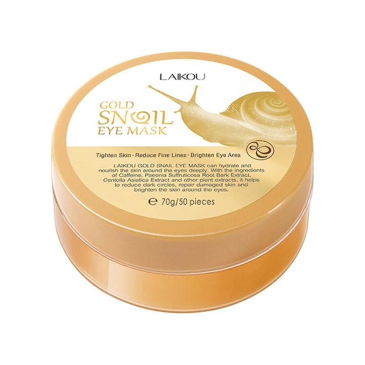 Pachet 50 de masti pentru ochi cu alge galbene Laikou, efect anti-rid, hidratare, 70ml