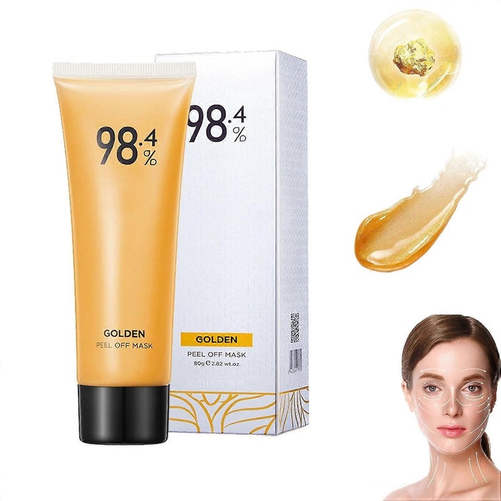 Masca de fata peel-off aurie, 24k, anti-imbatranire, iluminare, 1 bucata