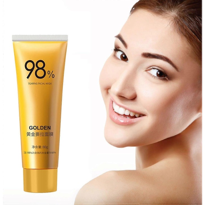Златна маска за лице Peel Off, 24k, намалява бръчките, почиства порите, 1 бр.