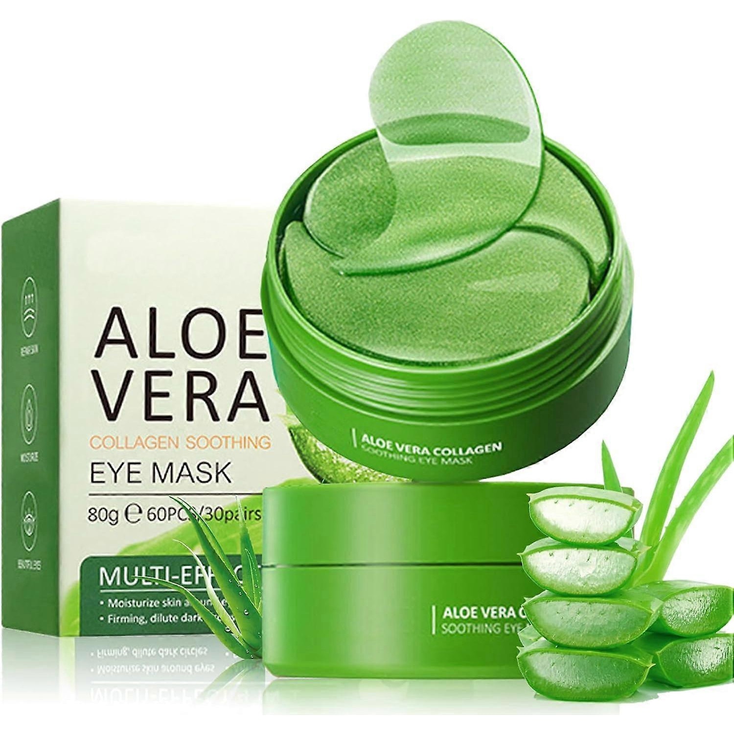 Masca pentru ochi, 60 bucati, extract de Aloe Vera, efect hidratant si anti- riduri - eMAG.ro