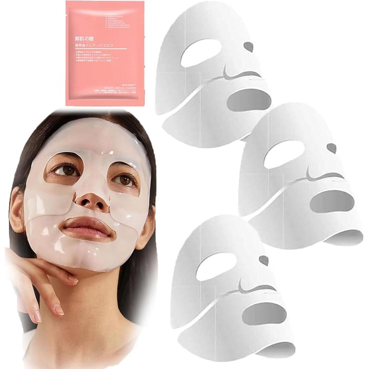 Masca faciala cu biocolagen, masca profunda cu biocolagen, pelicule de colagen pur, masca coreeana cu hidrogel hidratanta profunda si ferma peste noapte, imbunatateste elasticitatea hidratarii