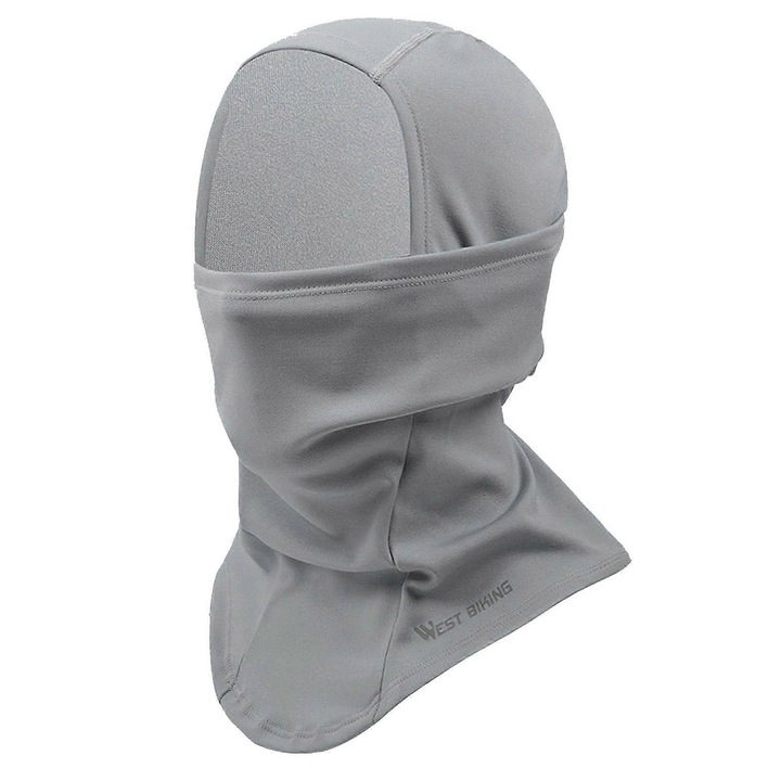 Masca de fata calduroasa pentru motocicleta, unisex, gri, 40x27cm