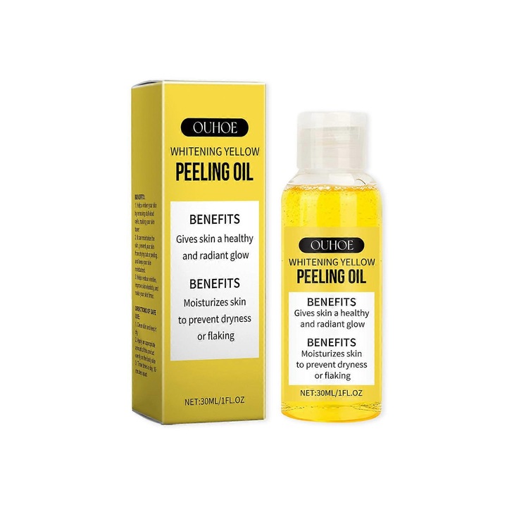 Ulei exfoliant puternic, ouhoe, 2 bucati, galben, cu acid hialuronic si vitamina C