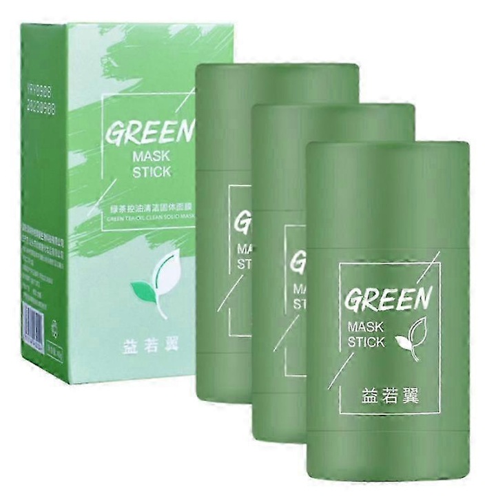 Masca solida de curatare cu ceai verde, 40g, pentru curatarea porilor, set de 3 bucati