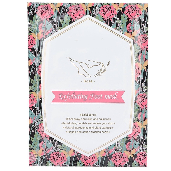 Masca de picioare, ingrijire corp, efect hidratant, pentru cuticule si calcaie aspre, roz, set 1x