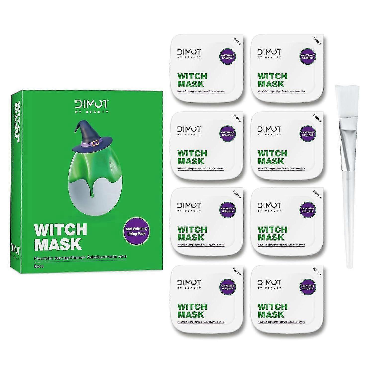 Masca pentru fata, set de 8, cu aloe vera si niacinamida, efect anti-rid,  lifting, pentru toate tipurile de ten - eMAG.ro