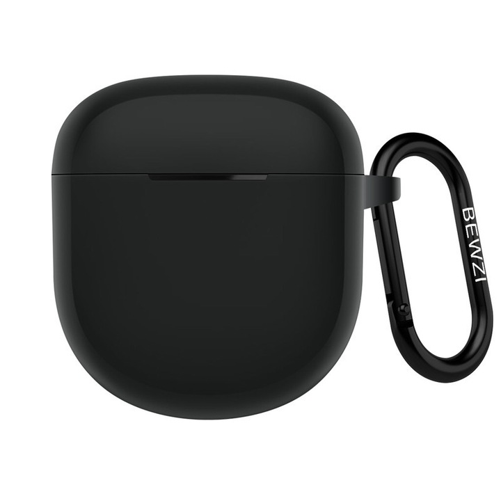 Husa de protectie BEWZI pentru casti Bose QuietComfort Ultra Earbuds / QuietComfort Earbuds II, silicon, neagra, cu carlig