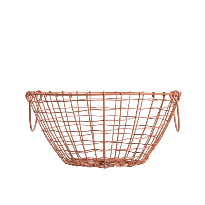 Cos mic Homla, metal acoperit cu pulbere, rosu caramiziu, 29x13,5 cm