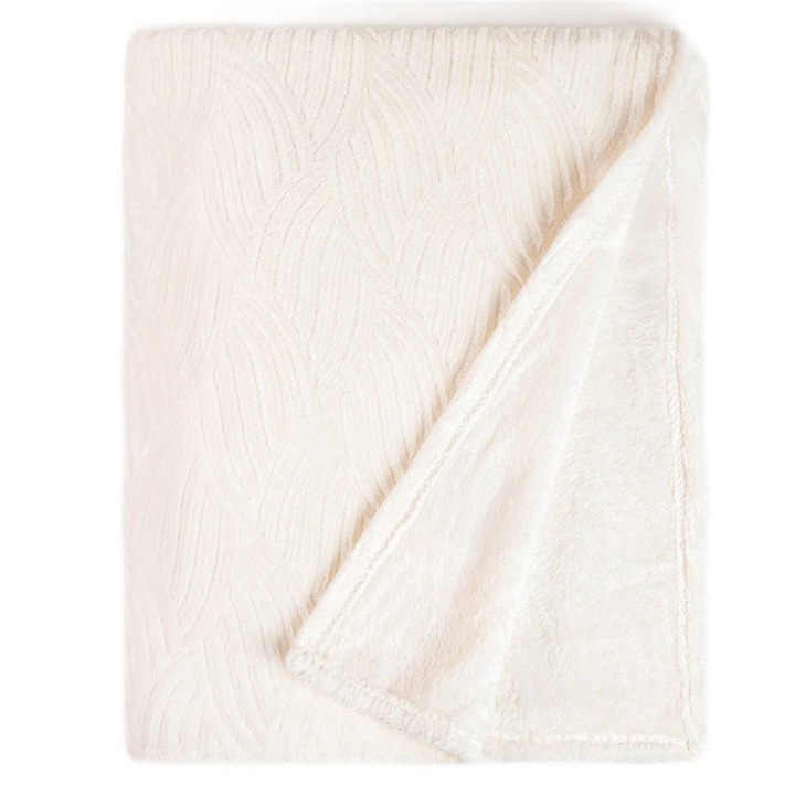 EMBER takaró ekrü színű 150x200cm mintával, HOMLA