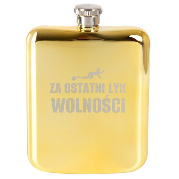 Plosca personalizata, Homla, 0.24L, Auriu