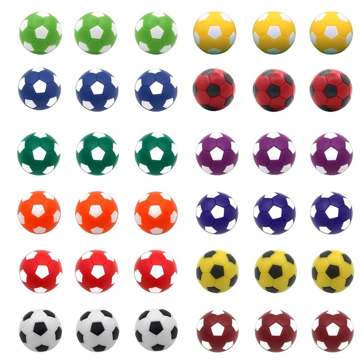 Set 36 piese fotbal de masă XGETOP, ABS, 36 mm, Multicolor