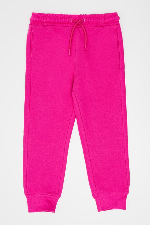 OVS, Kényelmes fazonú pamut szabadidőnadrág állítható derékrésszel, Fukszia, 134 CM