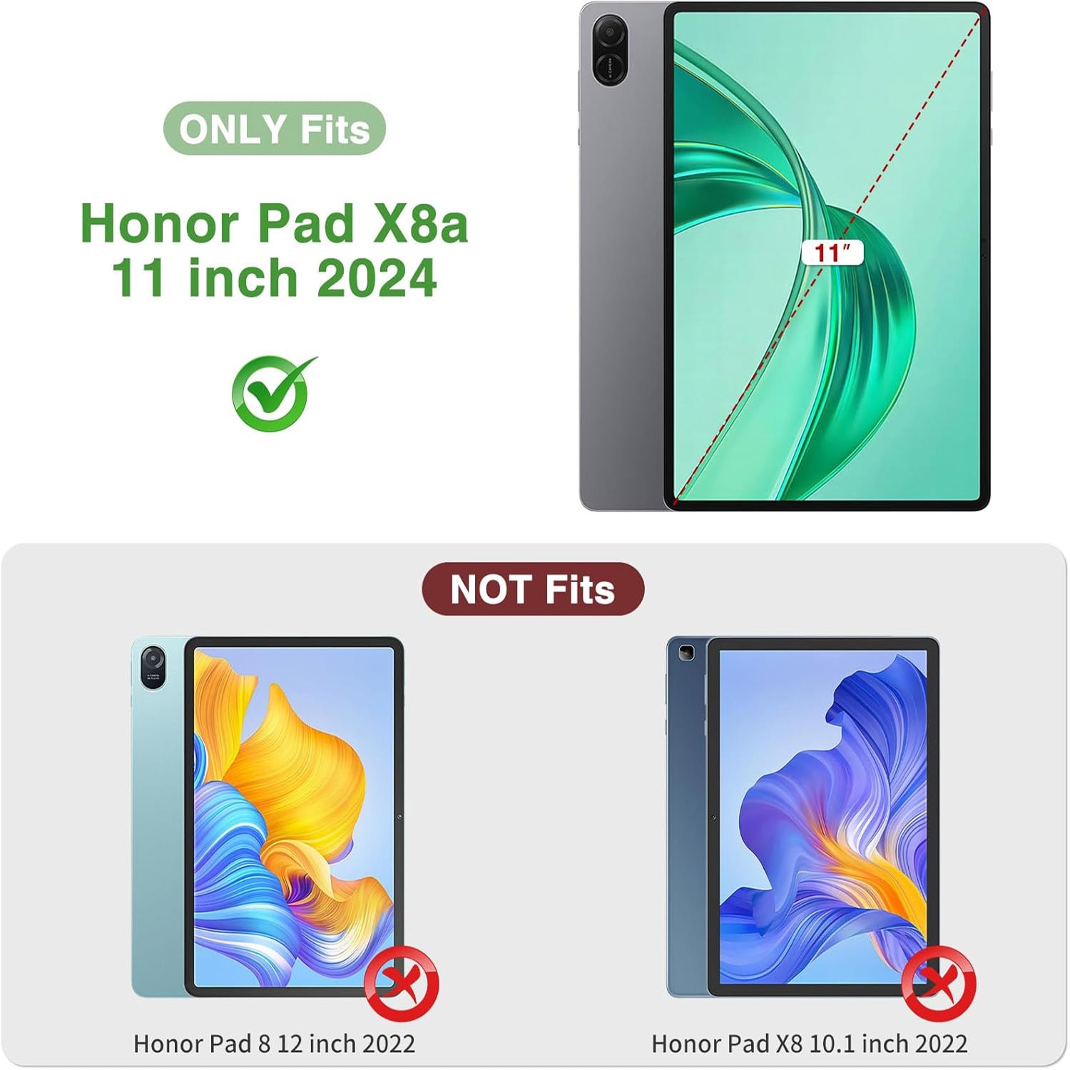 Husa tableta Omelivon pentru Honor Pad X8a 11 Inch, Rosu