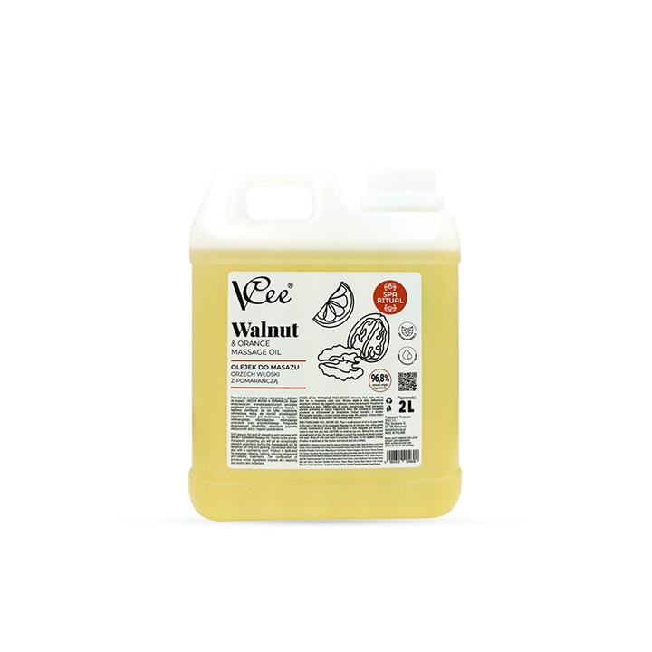 Ulei de Masaj Natural VCee 2 Litri, Relaxant, cu Parfum Delicios de Cirese, Formula Vegana, pentru Hidratarea Intensa a Pielii, Reducerea Stresului si Stare de Bine