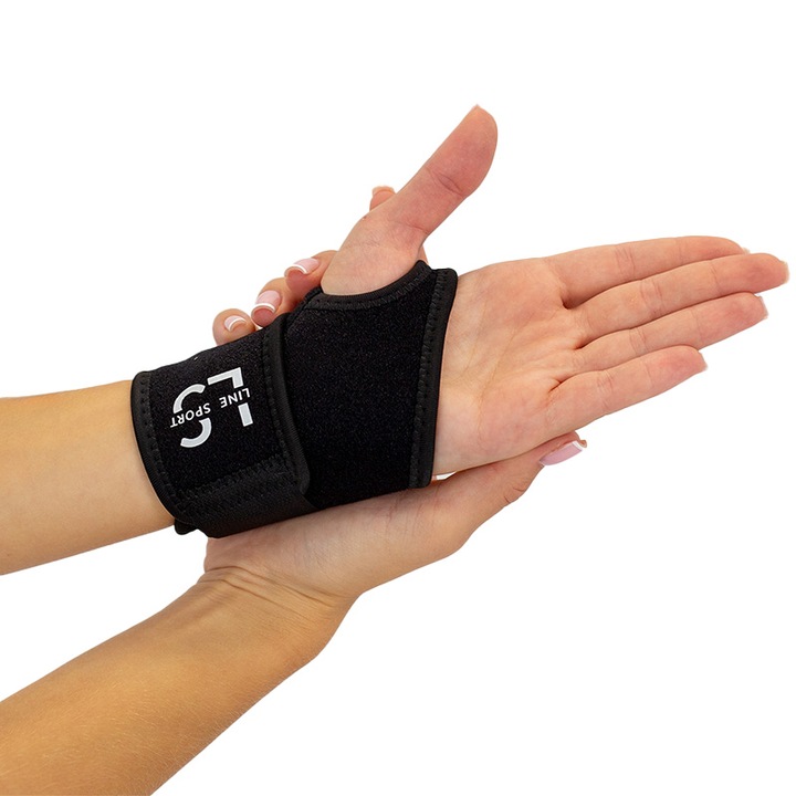 Stabilizator universal pentru incheietura mainii, Line Sport, negru, dimensiune universala, pentru mana dreapta si stanga