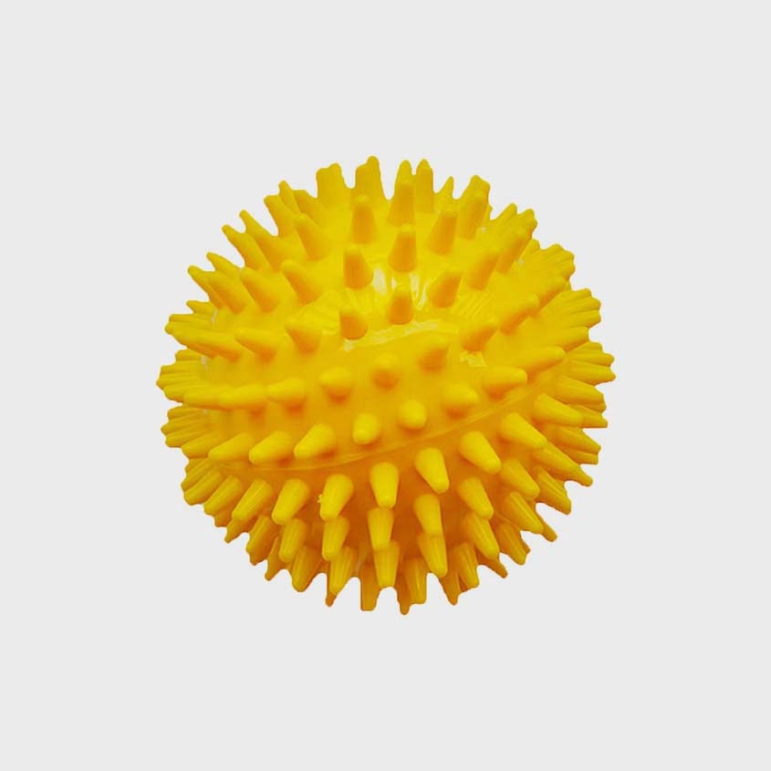 Minge tare fitness Spiky Ball Line Sport, galben, 8cm, accesoriu masaj ...