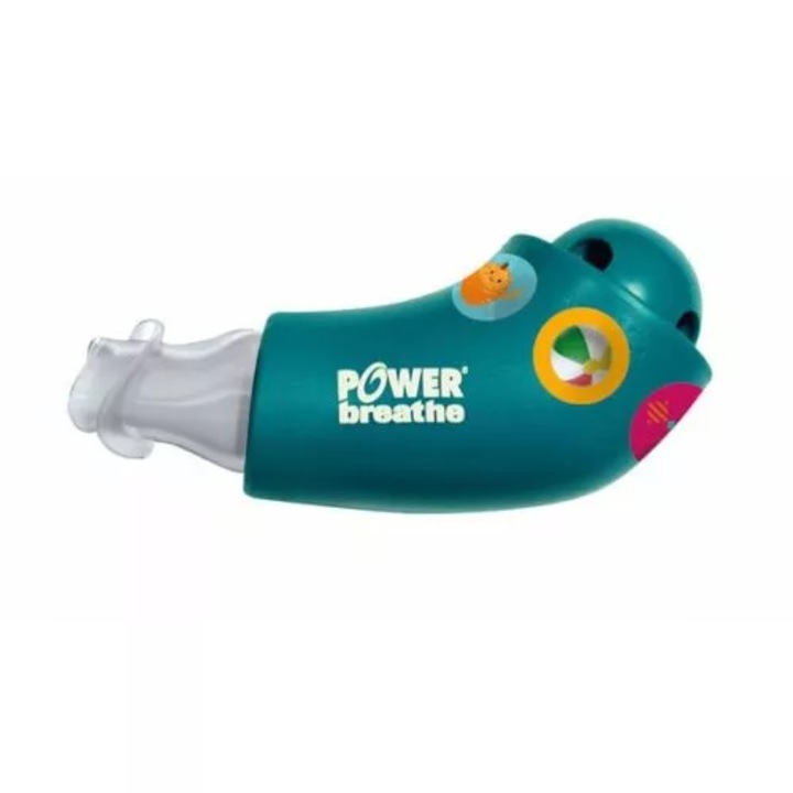 Antrenor respiratie copii Shaker Deluxe PowerBreathe 8 cmH2O ergonomic, usor de curatat, dispozitiv exercitii respiratorii, imbunatatire capacitate pulmonara, terapie si recuperare medicala