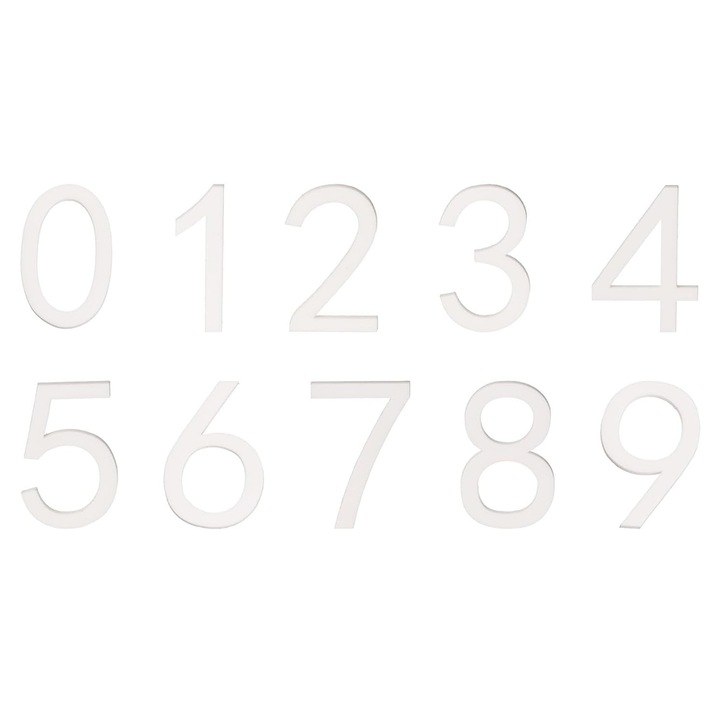 Házszám 0-9 akril, fehér, 10 cm magas, ajtószámokhoz, postaládákhoz, lakásokhoz, szállodákhoz, irodákhoz, szobákhoz, udvarokhoz, kávézókhoz