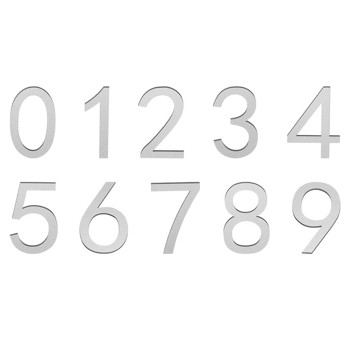 Házszám 0-9 akrilból, ezüst színű, 10 cm magas, ajtószámokhoz, postaládákhoz, lakásokhoz, szállodákhoz, irodákhoz, szobákhoz, udvarokhoz, kávézókhoz