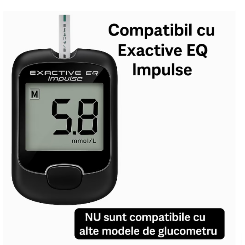 EXACTIVE EQ ，Accesorii glucometre， 50 Benzi de Testare si 50 Ace ...