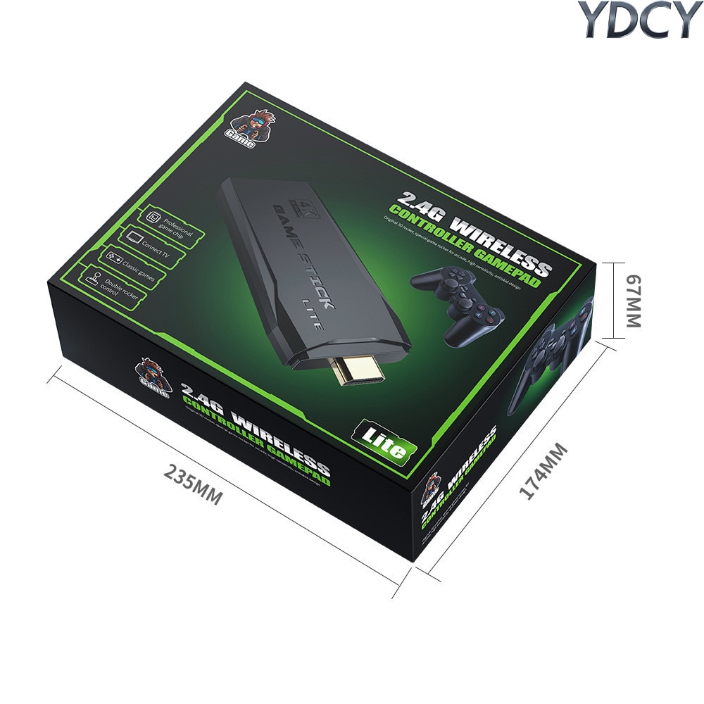 Consola de jocuri video retro YDCY™ cu peste 20.000 de jocuri retro, HDMI 4K si 2 controllere wireless 2.4G pentru televizoare, proiectoare si monitoare