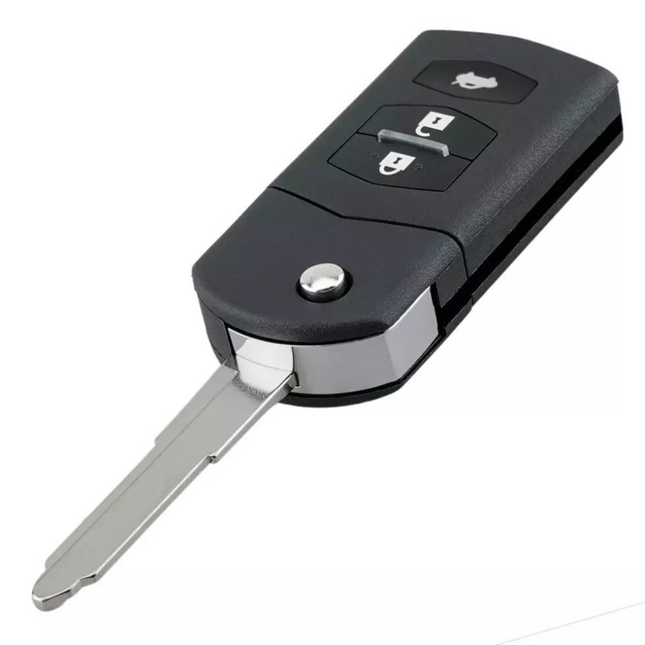 Techstar komplett autókulcs tok, 3 gomb, 433MHz, SKE126-01, ID63 80bit Chip – Mazda 2, 3, 5, 6, 8 modellekkel kompatibilis, akkumulátorral együtt