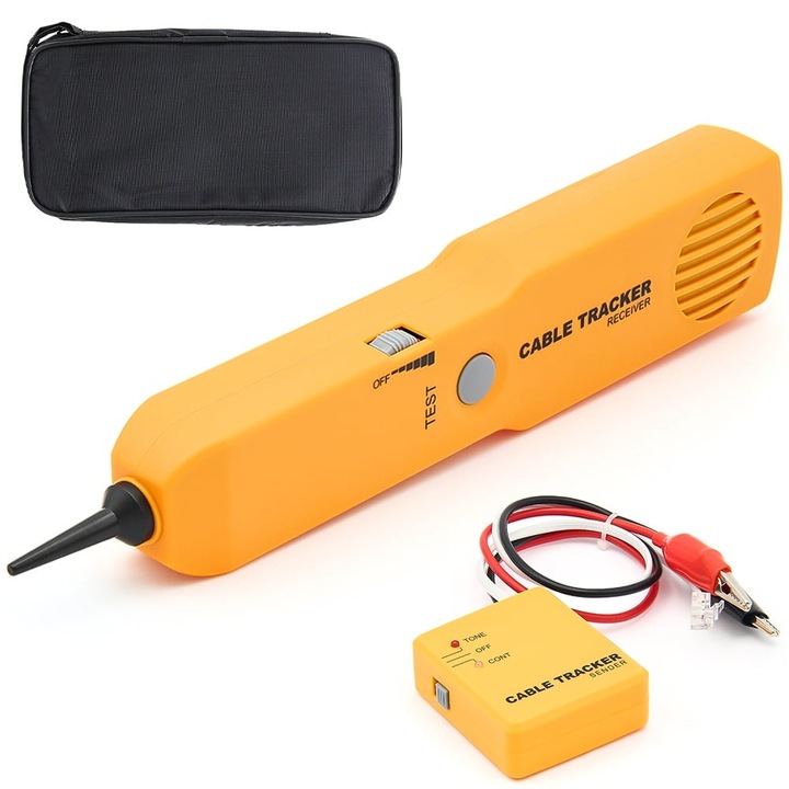 Techstar RJ11/RJ45 telefonkábel, hálózati és áramköri folytonosságkereső és teszter, amely érzékeli a megszakadt vezetékeket és a rövidzárlatokat