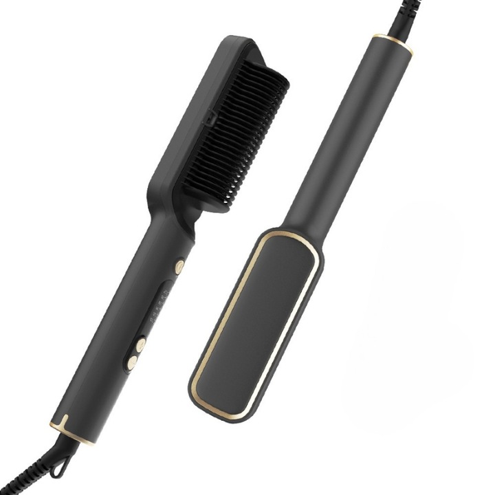 Perie de Indreptat Parul Ryaca, 100–200°C, Incalzire Ceramica Rapida, Afisaj LED, 6 Trepte, Oprire Automata, Cablu 360°