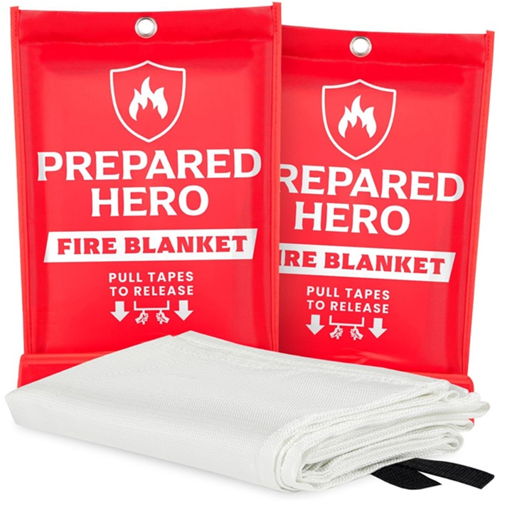 Pachet de incendiu de urgenta - 1 bucata, dimensiune 40"X40" - Pentru casa si bucatarie, din fibra de sticla