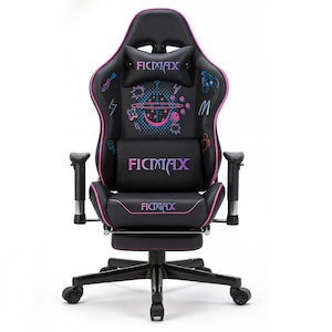 Scaun Gaming Timebox, Reglaj Spatar 160°, Suport Picioare Extensibil, Tetiera si Perna Lombara, Cadrul Metalic Rezistent, Material Premium, Ajustare 3D a Bratelor – Negru/Roz