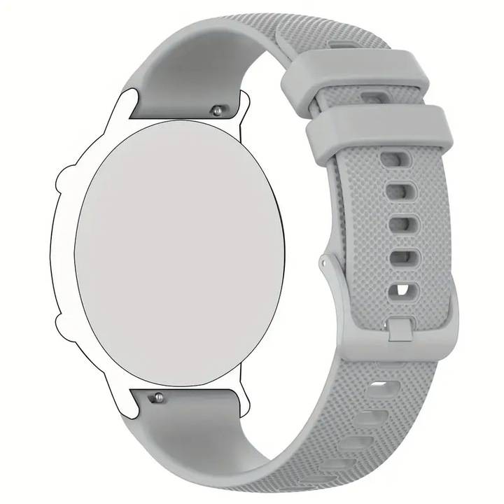 Szilikon szíj Samsung Galaxy Watch 5/Watch 4/Watch 6 40mm 44mm/Samsung Galaxy Watch 5 Pro 45mm/Galaxy Active 2/Galaxy Watch 3/Galaxy Watch 6 Classic készülékhez, 20mm, szürke