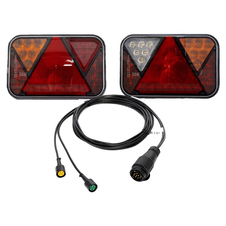 Set Lampi Led Spate Cu Fascicul, Unitrailer, Ft-270, Conectori Bajonet 5-Pin, Constructie Etansa, Rezistente La Socuri Si Daune, Sistem Canbus, 200 x 130 x 50 mm, Multicolor, 1 Set