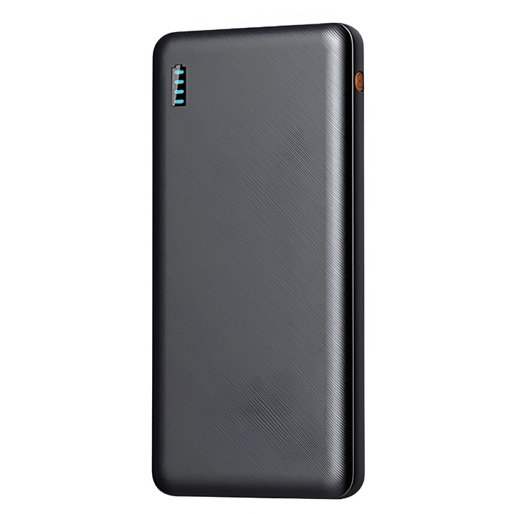 Powerbank Portabil 10000mAh PB-53 by ONSG®, 22.5W Fast Charging, Compatibil Android iPhone, USB Type C, Lightning si Port USB Tip A, Baterie Externa Litiu Polimer, Incarcare Rapida, Compact, Negru