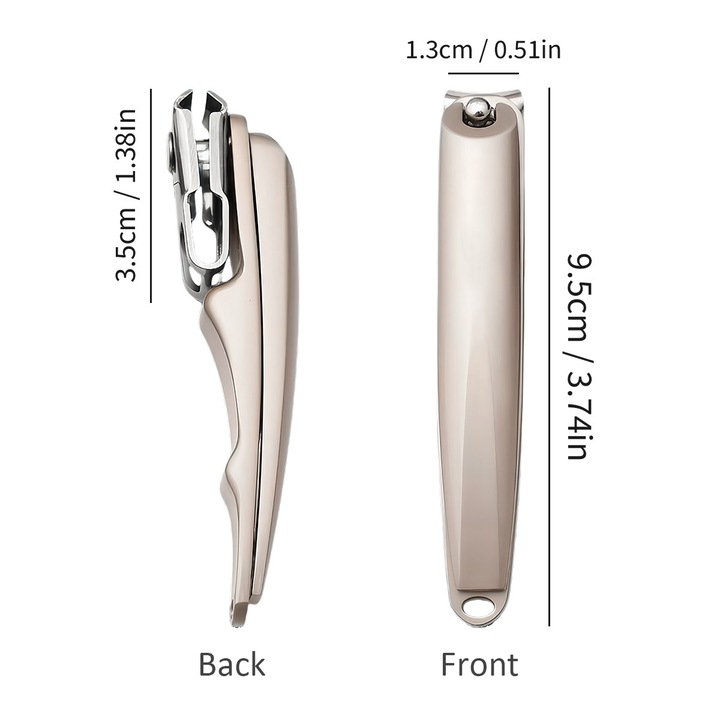 Unghiere din otel inoxidabil, unghiere pentru seniori, unghii groase, unghiere cu rotatie de 360 de grade (auriu)