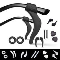 Set 24 accesorii pentru ochelari din silicon, antiderapante, reutilizabile, alb-negru