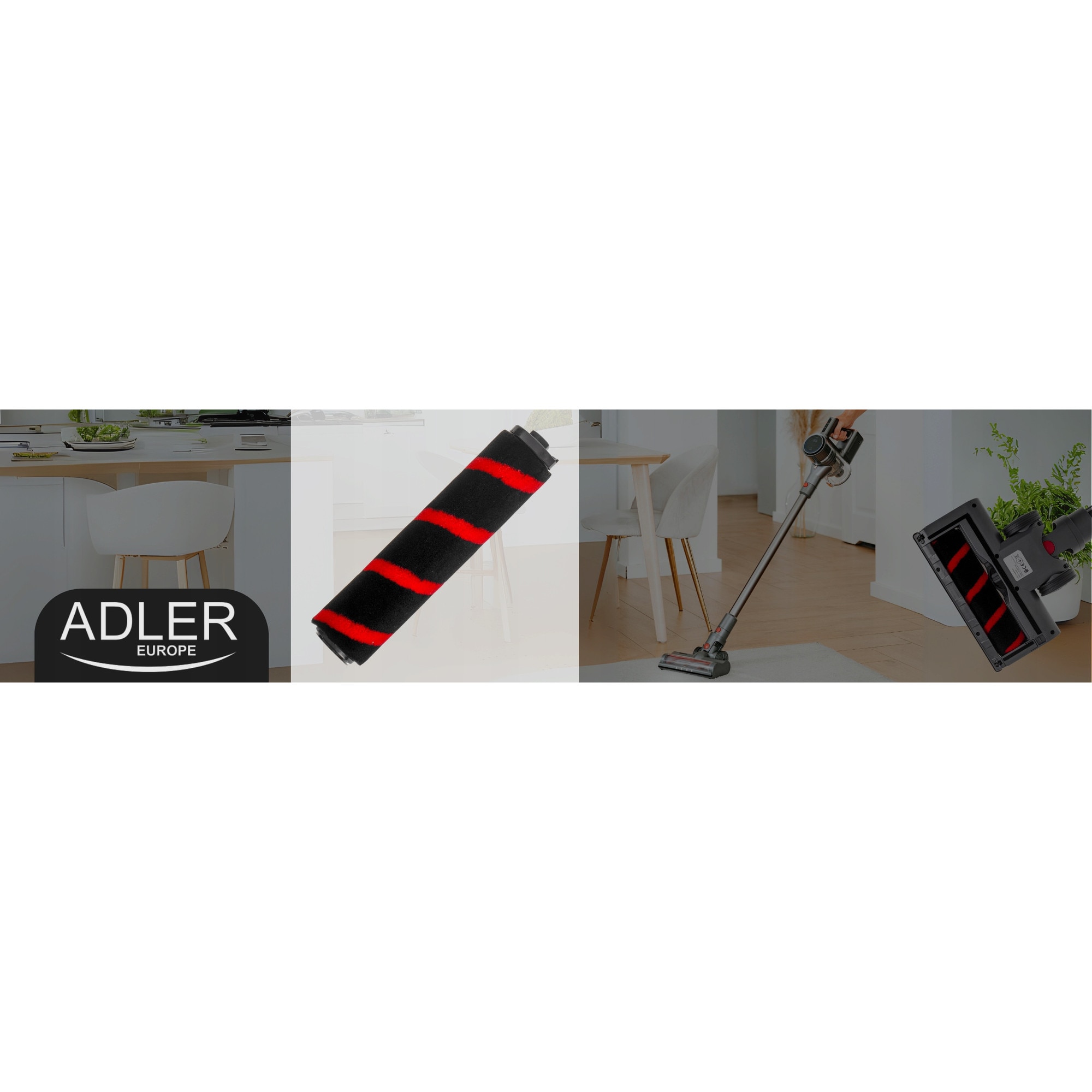 Perie Pentru Aspirator, Adler AD7062.4, Inlocuitor Original Pentru Modelul AD7062, Ideala Pentru Suprafete Delicate, Protejeaza Podelele De Zgarieturi, Indeparteaza Eficient Praful Si Murdaria, Montaj Usor, Rezistenta, Gri