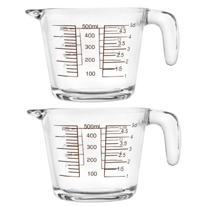 Set 2 cani gradate raki 500ml, 12x10cm