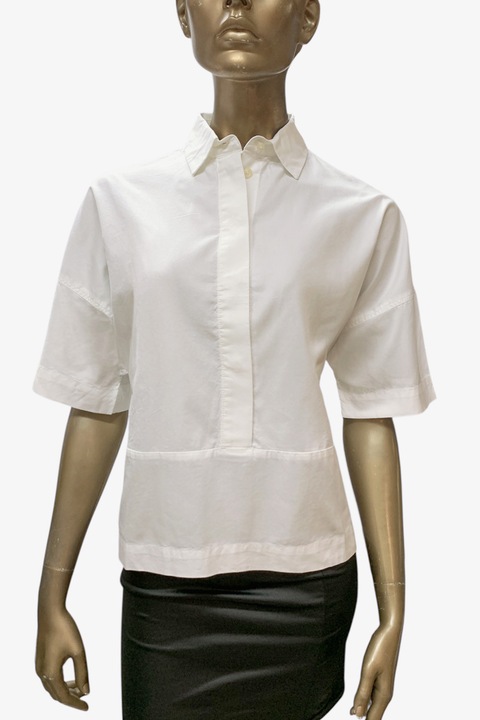 Camasa de dama G-Star RAW Core Polo 7417915 16113-47, Pilar Oxford II, Maneca scurta, Bumbac, S, Alb